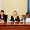 Ведущие пленарного заседания «Электронные библиотеки» (слева направо) И.А. Груздев, Н.В. Авдеева, М.В. Гончаров