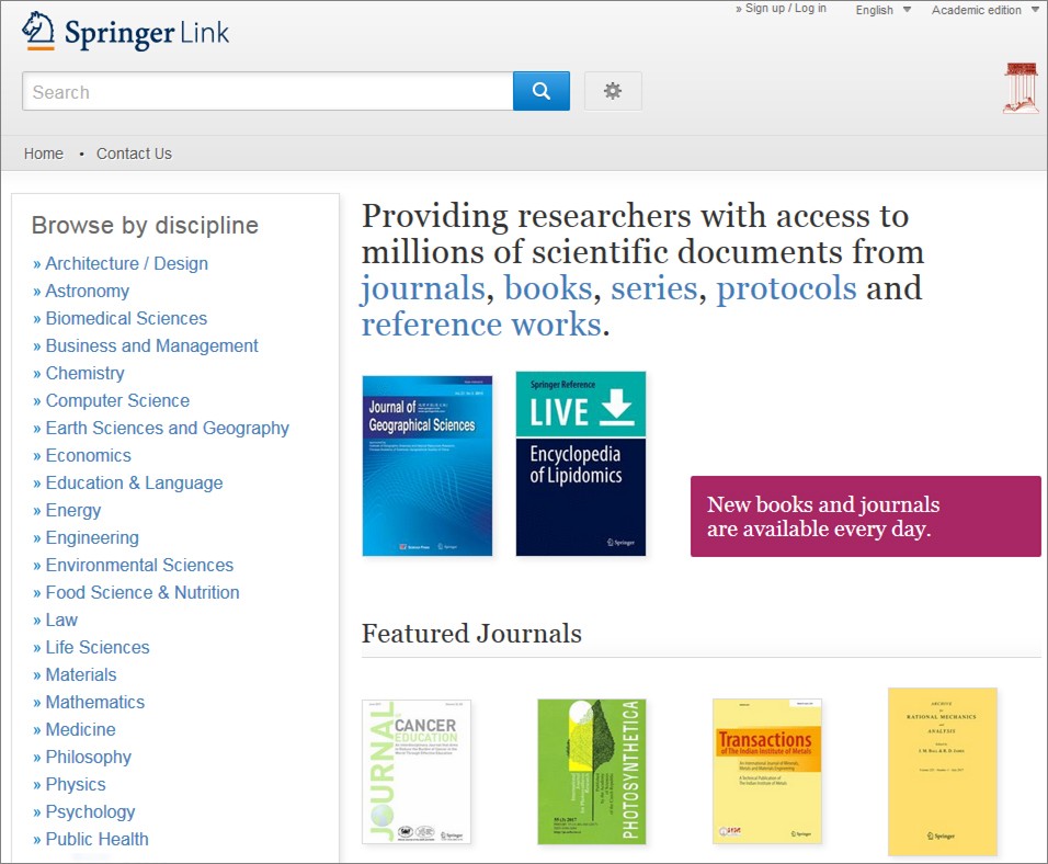 Работа с книгами, журналами и базами данных Springer из РГБ и из дома